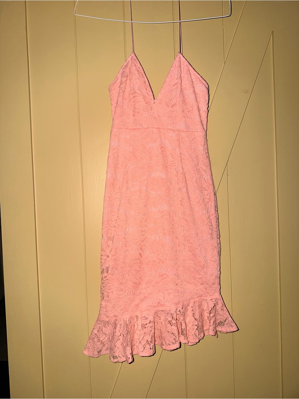 PrettyLittleThing Blush Pink Lace Mini Dress